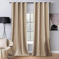 MIULEE 2 Panels Blackout Velvet Curtains Solid Soft Grommet Camel Beige Curtains Thermal Insulated Soundproof Room Darkening Curtains/Drapes/Panels for Living Room Bedroom 52 x 72 Inch