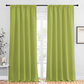 NICETOWN Blackout Curtains for Living Curtains, Fresh Green, 2 Panels, 52 by 95, Room Darkening Window Curtain Panels, Easy-Care Solid Thermal Insulated Draperies/Drapes for Daughter Room