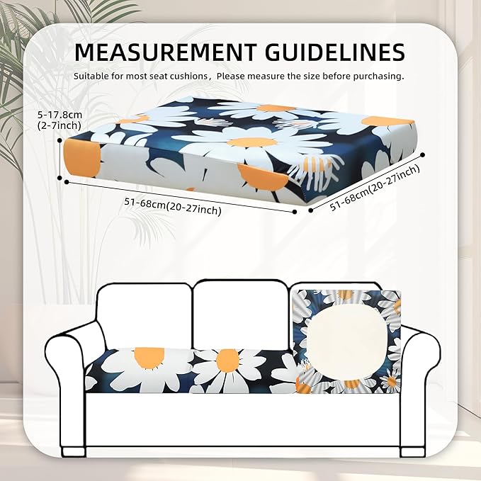 8Pcs Stretch Patio Cushion Covers,Outdoor Couch Covers Replacement,Outdoor Couch & Sofa Slipcovers,for Patio Furniture Cushion Covers,Washable Reusable urniture Protector(Chrysanthemum,8PCS)