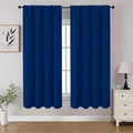 CUCRAF Royal Blue Blackout Curtains 54 inch Length 2 Panels Set, Rod Pocket Room Darkening Drapes for Bedroom Living Room, Insulated Thermal Light Blocking Window Curtain (W52 x L54 Inch)