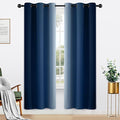 Yakamok Blue and Greyish White Ombre Curtains, Room Darkening Gradient Color Curtains for Bedroom, Light Blocking Thermal Insulated Window Drapes for Living Room(2 Panels, 42x72 Inch)