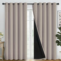 SimpleHome 100% Blackout Curtains for Bedroom,Thermal Insulated Natural Grommet Window Drapes Room Darkening Curtains for Living Room with Black Back,62 x 84 Inch,2 Panels