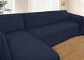 HOMERILLA Sectional Couch Covers for Sectional Sofa L Shaped Sofa Cover Blanket 2 Pieces L Shape Furniture Protector for Pets Dogs(Midnight Blue, X-Large)