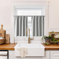 RYB HOME 100% Blackout Short Curtains for Small Window, Thermal Insulated Total Room Darkening Noise Reducing Curtains for Basement Bathroom RV Cars, 29 inches Wide by 24 inches Long, Sliver Grey