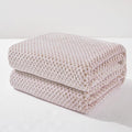 Exclusivo Mezcla Fleece Bed Blanket King Size, Super Soft and Warm Blankets for Couch, Sofa and Bed Waffle Textured, Cozy, Fuzzy and Lightweight (Heather Camel, 90x104 Inches)