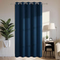 Joydeco Blackout Patio Sliding Door Curtains 108 Inches Long, Grommet Privacy Room Divider Curtains, Extra Wide Thermal Blackout Drapes for Bedroom Living Room (Navy Blue, 70Wx108L, 1 Panel)