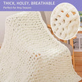Chunky Knit Throw Blanket for Couch – Ivory