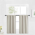 RYB HOME Kitchen Curtains Over Sink 36 inch Length, Rod Pocket Summer Light UV Blocking Energy Efficient, Cabinet Shelf Cupboard Coverings, Width 29 by Length 36, Natural, 2 Panels