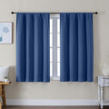 Simplebrand Ava Royal Blue Short Blackout Curtains for Bedroom 45 Inches Long 2 Panels Set, Solid Thermal Insulated, Energy Saving Window Treatment Curtains Blackout Drapes, W40 x L45 Inch, Royal Blue