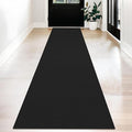 KOZYFLY Long Runners for Hallways 2x12 ft Washable Kitchen Runner Non Slip Rubber Backed Hallway Rugs Cotton Entryway Runner Rug Floor Carpet for Indoor Hall, Backdoor, Kitchen, Black/Dark Grey