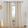 NICETOWN Linen Angora Window Curtains 84 inches Long, Grommet Thick Linen Blend Window Treatments Privacy Assured with Light Filtering for Bedroom/Living Room, W42 x L84