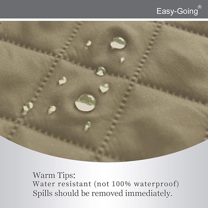 Easy-Going Recliner Chair Slipcover Reversible Sofa Cover Water Resistant Couch Cover Furniture Protector with Elastic Straps for Pets Dog (Recliner 22 inch, Beige/Beige)