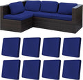 8Pcs Stretch Patio Cushion Covers,Outdoor Couch Covers Replacement,Outdoor Couch & Sofa Slipcovers,for Patio Furniture Cushion Covers,Washable Reusable Furniture Protector (Lake Blue, Cover Only)