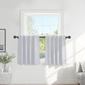 Pony Dance Short Curtains for Bathroom Window, Half Drapes for Kitchen Window, loft Thermal Insulated Curtain Tiers for Bedroom/Basement, Long 24 x Wide 29 inches per Panel, Greyish White, Set of 2