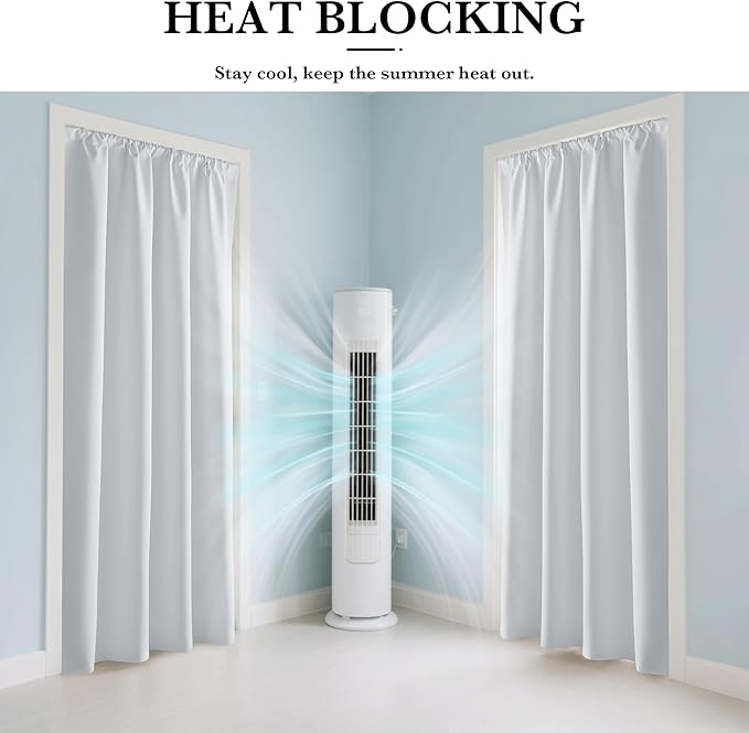 RYB HOME White 100% Blackout Curtains, Short Thermal Insulated Heat & UV Blocking Total Room Darkening Privacy Drapes for Small Window, Width 34 by Length 48, White, 2 Panels