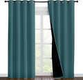 NICETOWN Complete 100% Blackout Curtain Set, Thermal Insulated & Energy Efficiency Window Draperies for Guest Room, Full Shading Panels for Shift Worker and Light Sleepers, Sea Teal, 55W x 86L, 2 PCs