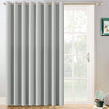 Yakamok Thermal Patio Door Curtains - Grey Blackout Room Darkening Door Blinds for Sliding Glass with Grommet Top, Split Room Divider Curtains (Light Grey, 100 inches W x 84 inches L)