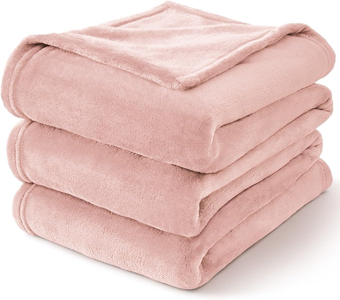 BEDELITE Fleece Blanket Pink Morn Throw Blankets for Couch & Bed, Luxury Plush Cozy Fuzzy Blanket 50" x 60", Super Soft Warm Lightweight Throw Blanket for Travel Camping
