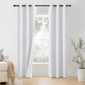 NICETOWN 100% Blackout Window Curtain Panels 84 inch Length for Living Room, Set of 2, Snow White, 42 inches Wide, Thermal Insulated Drapes
