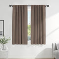 PONY DANCE Blackout Window Drapes - 42 by 72-inch, Mocha Curtain Draperies Light Block Thermal Insulated Curtain Panels Back Tab/Rod Pocket Light Blocking Energy Saving for Bedroom, 2 PCs