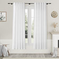Nanspring White Curtains 72 Inch Length 2 Panels Set for Living Room Bedroom Back Tab Rod Pocket Boho Sheer White Cotton Textured Gauze Curtains Privacy for Dining Room Office 36x72