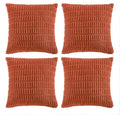 Fancy Homi 4 Packs Boho Burnt Orange Fall Decorative Throw Pillow Covers 14x14 Inch for Couch Bed Sofa, Rustic Modern Farmhouse Home Decor, Soft Plush Corduroy Cute Square Cushion Case 35x35 cm