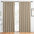 NICETOWN 2 Panels Blackout Curtains, Rod Pocket Thermal Insulated Drapes 84 inches Long, Easy-Care Modern Home Decoration Sunshades for Guest Room, Living Room, Office, 62 x 84 Inch, Soft Taupe