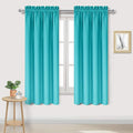 DWCN Blackout Curtains for Bedroom - Thermal Insulated Privacy Energy Saving Rod Pocket Drapes for Living Room, W 38 x L 63 Inch, Turquoise, Set of 2