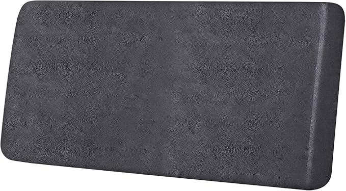 Leather Look Couch Cushion Covers Sofa Seat Slipcovers Sets Couches Furniture Protector for Sectional Armchair Loveseat Pets Kids Stretch Spandex Fabric (1 Cushion Loveseat, Dark Grey)