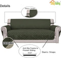 Chair Sofa Slipcover Reversible Sofa Cover Water – Army Green/Beige