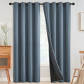SimpleHome 100% Blackout Curtains for Bedroom,Thermal Insulated Grommet Window Drapes Room Darkening Stone Blue Curtains for Living Room with Black Back,52 x 96 Inch,2 Panels