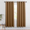 NICETOWN Blackout 78 inch Curtains for Doorway 2 Panels Set, Grommet Thermal Insulated Room Darkening Door Curtains Sound Reducing for Bedroom/Home Office, Gold Brown, W52 x L78