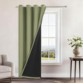 Yakamok 100% Blackout Curtains 84 Inches Long, 2 Thick Layers Heat and Full Light Blocking Soft Thermal Insulated Drapes for Bedroom(52" Wide Each Panel, Sage, 1 Panel)
