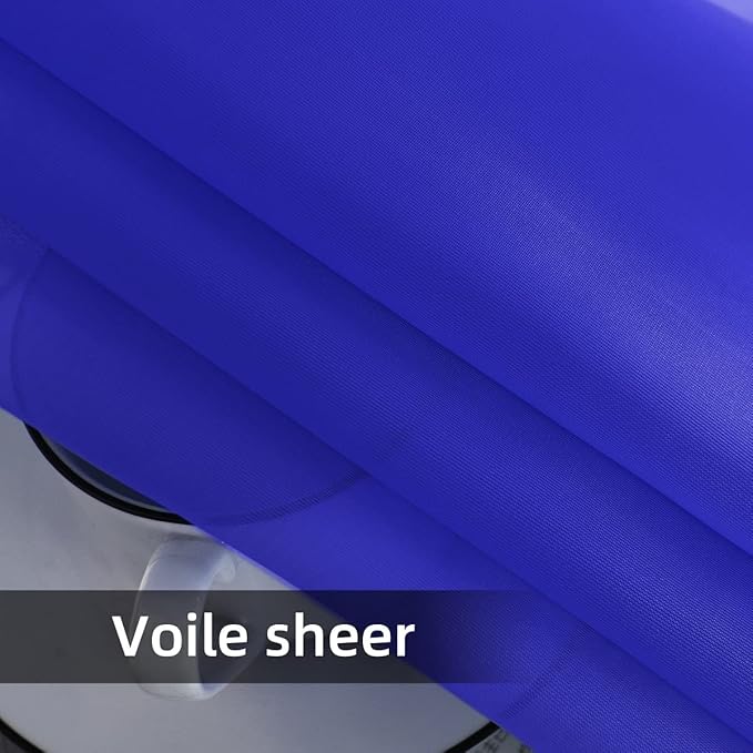 SpaceDresser Sheer Voile Window Treatment Rod Pocket Curtain Panels for Kitchen Bedroom Living Room Drapes Sunlight Filtering Privacy Semi Home Decor Assorted Colors Sizes (Sapphire, 52 W x 108 L)