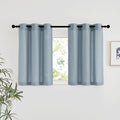 NICETOWN Linen 36 inch Curtains for Kitchen Window, Grommet Thick Flax Linen Stone Blue Small Window Treatments Privacy Assured with Light Filtering for Cafe/Kids Room, W42 x L36, 2 Panels