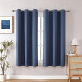 ChrisDowa Small Window Curtains 50 inches Long for Bedroom - Grommet Short Thermal Insulated Room Darkening Curtains for Kitchen (2 Panels, Stone Blue, 29 x 50 Inch)