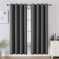 Joydeco Blackout Curtains 63 Inch Length 2 Panels Set, Thermal Insulated Long Curtains& Drapes 2 Burg, Room Darkening Grommet Drapes for Bedroom Living Room Window (Light Grey, W52 x L63 Inch)