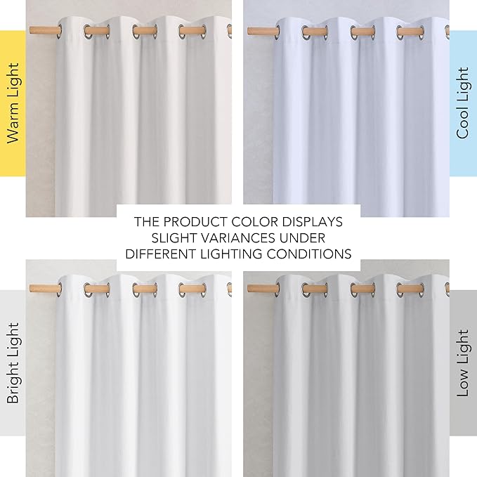 NICETOWN 100% Absolutely Blackout Linen Curtains with Thermal Insulated White Liner, White, 52 inches Wide, 90 inches Length Energy Saving Curtains for Living Room 2 Panels Set, Vertical Blinds
