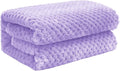 Exclusivo Mezcla Fleece Throw Blanket, Super Soft and Warm Blankets for Couch, Sofa and Bed Waffle Textured, Cozy, Fuzzy and Lightweight (Light Purple, 40x50 Inches)