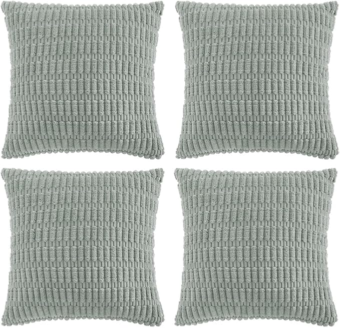 Fancy Homi 4 Packs Decorative Throw Pillow Covers for Living Room Couch Bed, Modern Farmhouse Boho Home Decor, Accent Cushion Case (24 x 24-Inch, Grey Blue)