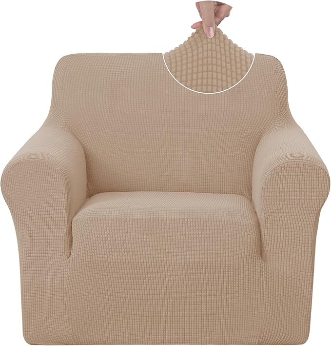 U-NICE HOME Recliner Chair Covers Stretch Couch Cover Sofa Cover Sofa Slipcover Furniture Protector for Chair Cover Pet Friendly(Armchair, Camel)