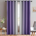 Yakamok Greyish White and Lavender Purple Ombre Curtains,Light Blocking Curtains,Room Darkening Grommet Window Drapes for Bedroom(Lavender Purple,52x84 Inch,2 Panels)