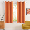 MIULEE Blackout Curtains Room Darkening Thermal Insulated Fall Drapes Solid Window Treatment Set Grommet Top Light Blocking Curtain for Living Room/Bedroom 2 Panels 42 x 63 inch, Orange