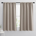 RYB HOME Short Blackout Curtains for Bedroom, Room Darkening Insulated Summer Heat Light UV Blocking Energy Saving Drapes for Nursery, Width 42 by Length 48, Sand, Set of 2
