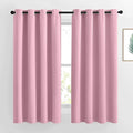 NICETOWN Blackout Curtains for Kids Room - Triple Weave Microfiber Home Thermal Insulated Solid Ring Top Blackout Panels/Drapes for Bedroom(Crystal Pink, Set of 2, 52 x 63 Inch)
