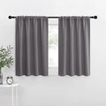 NICETOWN Short Curtains, Grey Window Curtains for Bedroom, Home Decoration Thermal Insulated Rod Pocket Blackout Blinds & Drapes for Small Windows (Gray, 2 Panels, W34 x L36 -Inch)