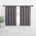 NICETOWN Short Curtains, Grey Window Curtains for Bedroom, Home Decoration Thermal Insulated Rod Pocket Blackout Blinds & Drapes for Small Windows (Gray, 2 Panels, W34 x L30 -Inch)
