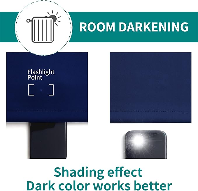 BGment Blackout Curtains for Bedroom - Grommet Thermal Insulated Room Darkening Curtains for Living Room, Set of 2 Panels, Each 55 x 69 Inch, Navy Blue