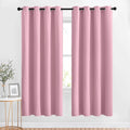 NICETOWN Crystal Pink Blackout Draperies Curtains - Window Treatment Thermal Insulated Solid Grommet Blackout Curtains/Drapes for Bedroom (Set of 2 Panels, 52 by 72 Inch, Crystal Pink)