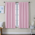 Simplebrand Ava Pink Blackout Curtains for Bedroom 63 Inch Length 2 Panels Set, Solid Thermal Insulated Energy Saving Rod Pocket Window Treatment Curtains Blackout Drapes, W40 x L63 Inch, Pink